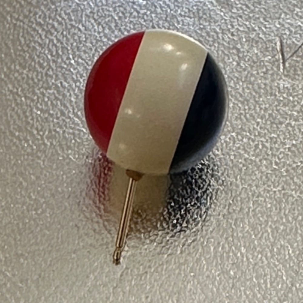 14k Real Solid Gold Single Tricolor Ball Earring